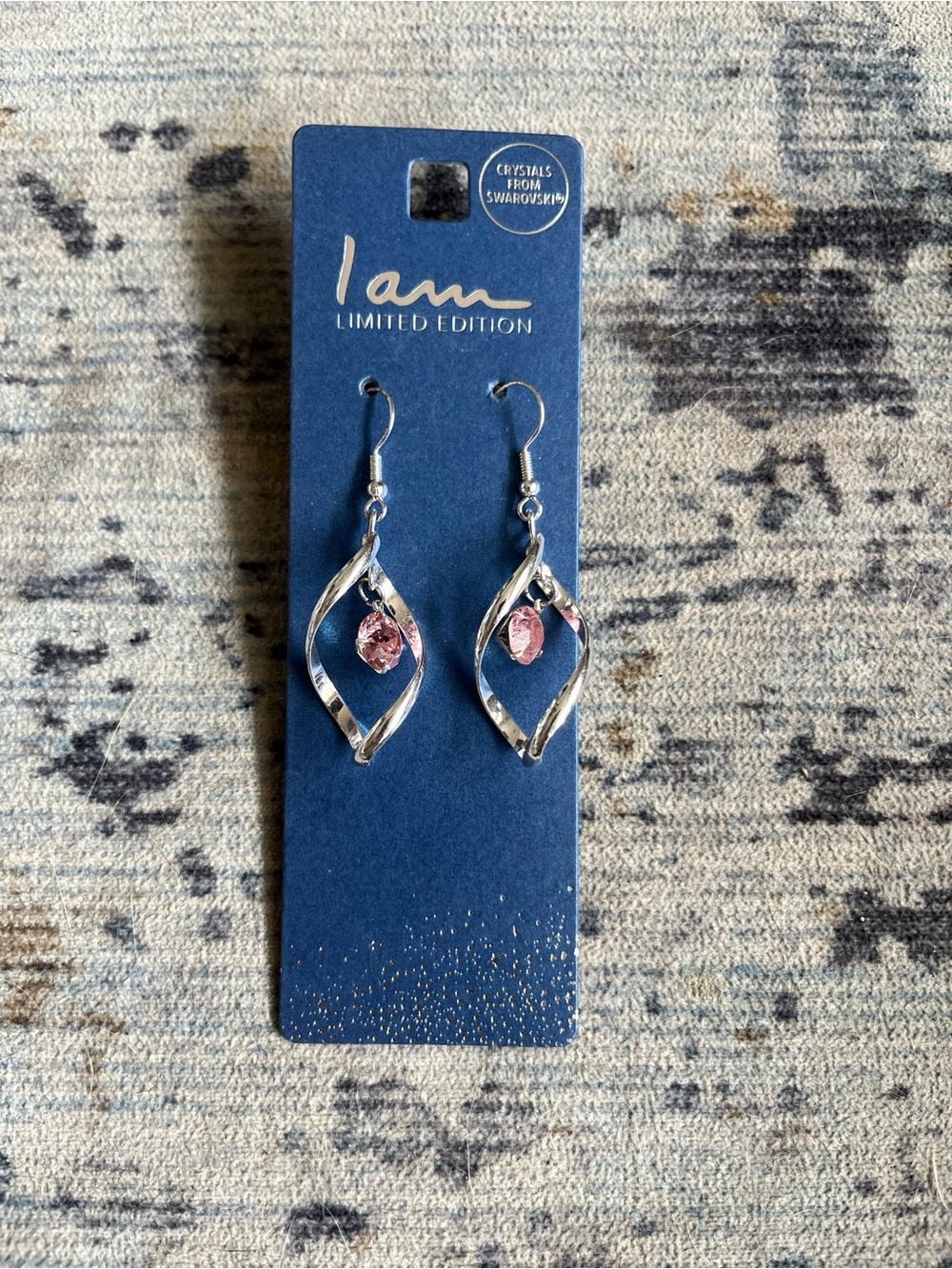 SWAROVSKI Crystal-Limited Edition Women's Silver Twist Earring with Pink Crystal